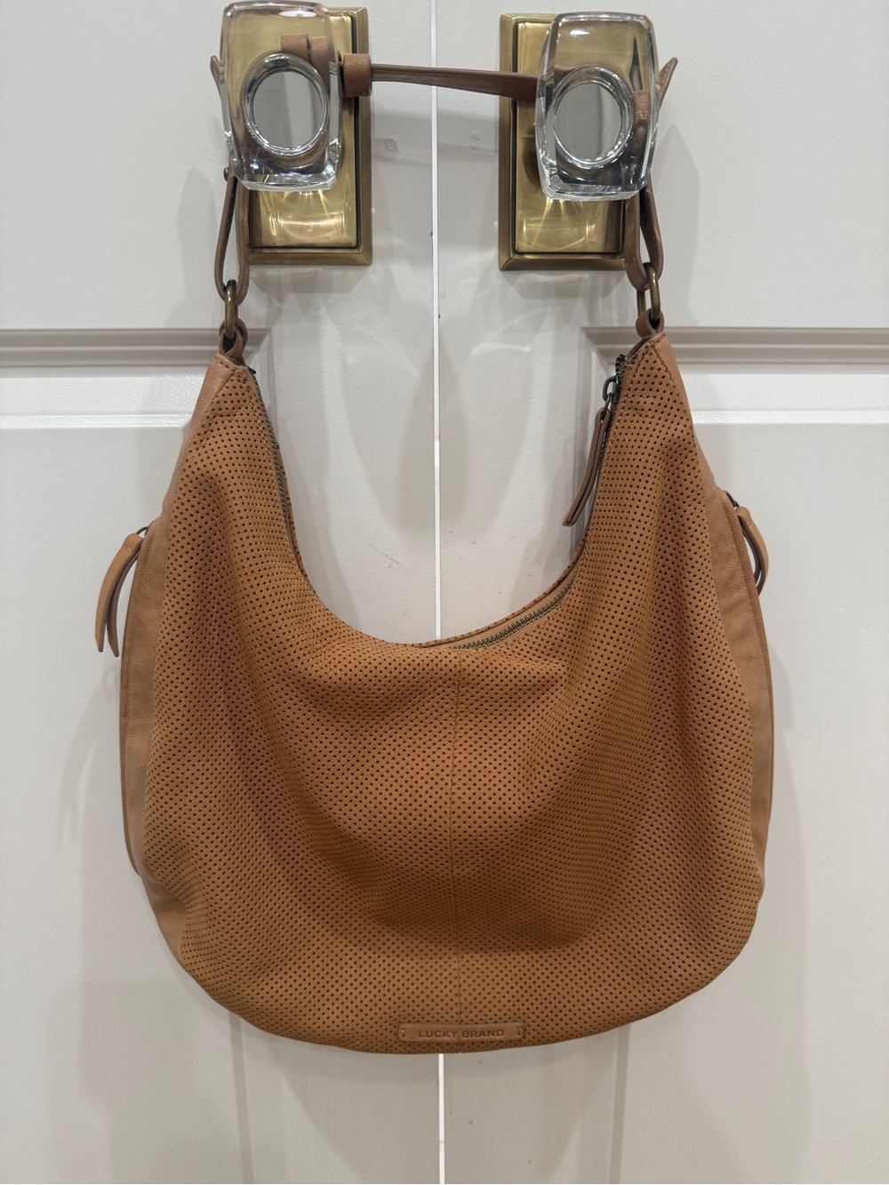 Lucky Brand Two-Piece Leather Tote & Hobo Bag Bundle - Rust and Tan - Picture 2 of 14